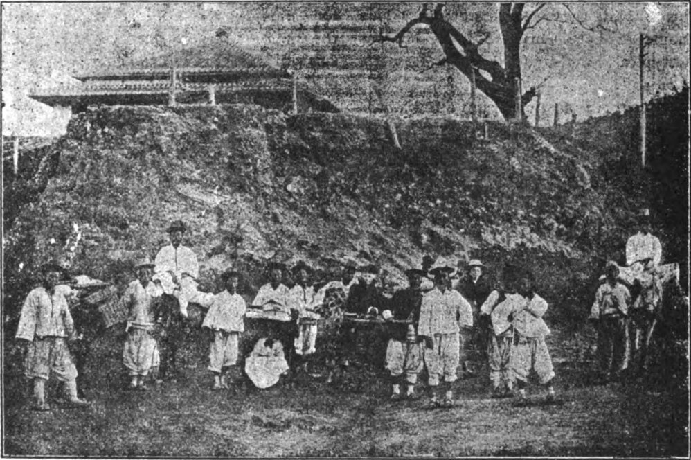 Image of Miss Guthapfel, and Mrs. Scranton and their travelling party. Taken from Bearing Fruit in Old Age